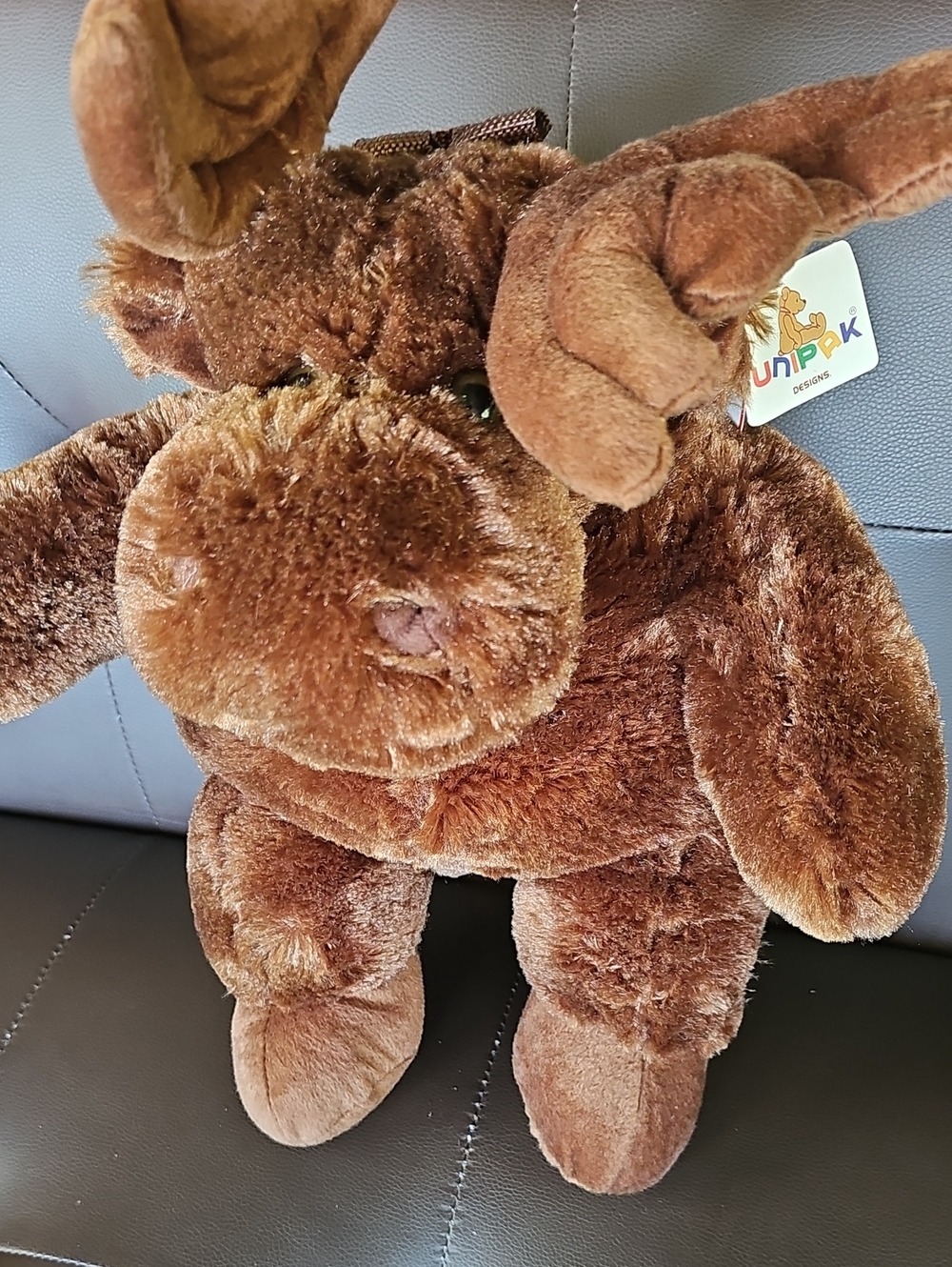Moose Stuffed Animal Unipack Backpack, Adjustable Straps NWT